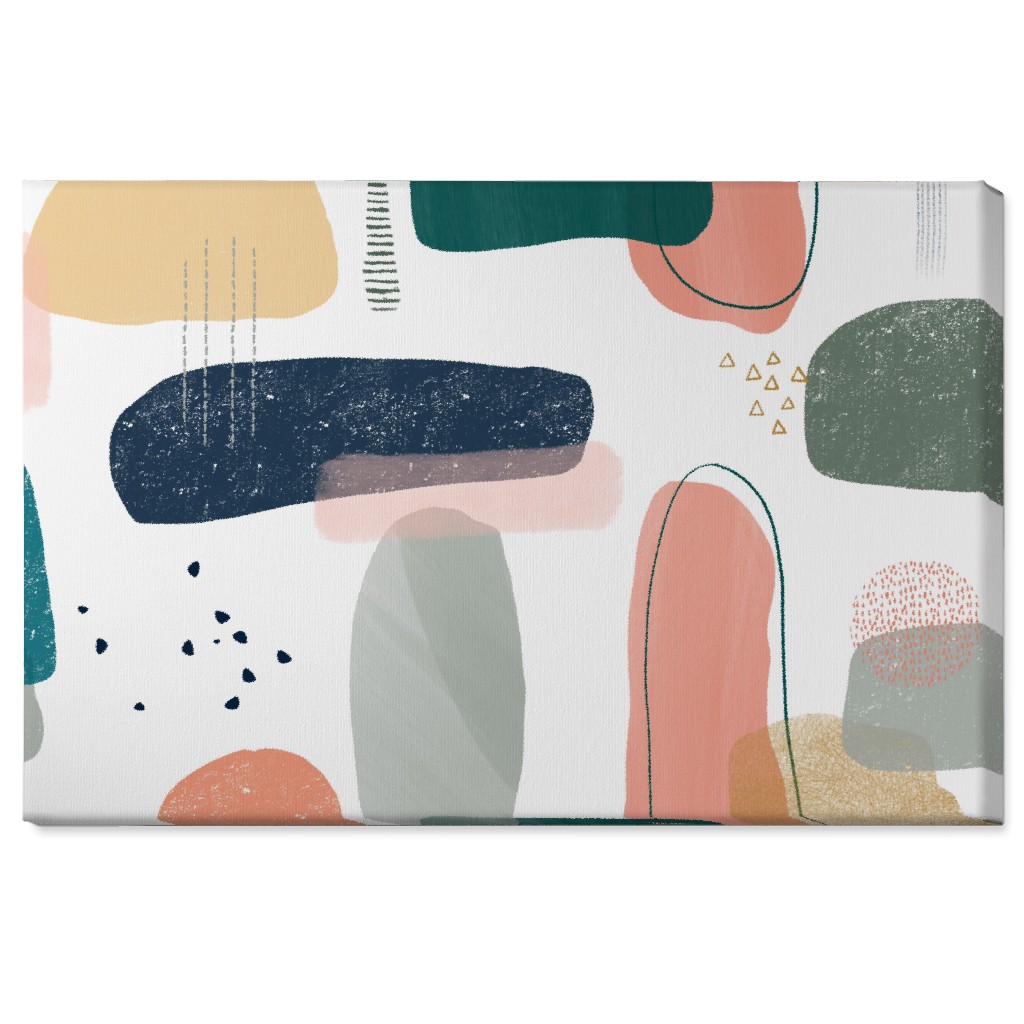 Abstract Minima - Multi on White Wall Art, No Frame, Single piece, Canvas, 24x36, Multicolor