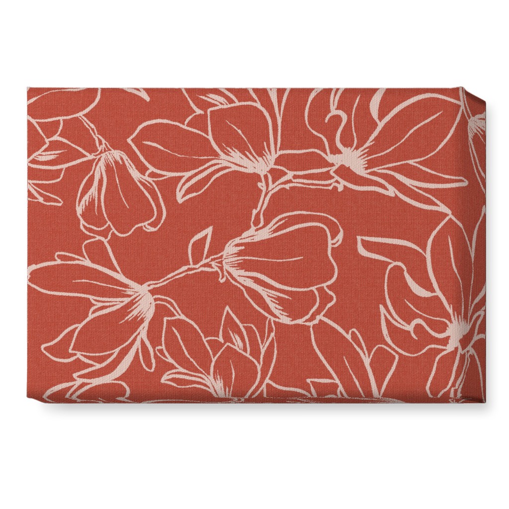 Magnolia Garden Wall Art, No Frame, Single piece, Canvas, 10x14, Red