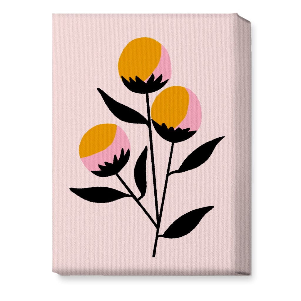 Cotton Candy Flowers - Pink and Orange Wall Art, No Frame, Single piece, Canvas, 10x14, Multicolor