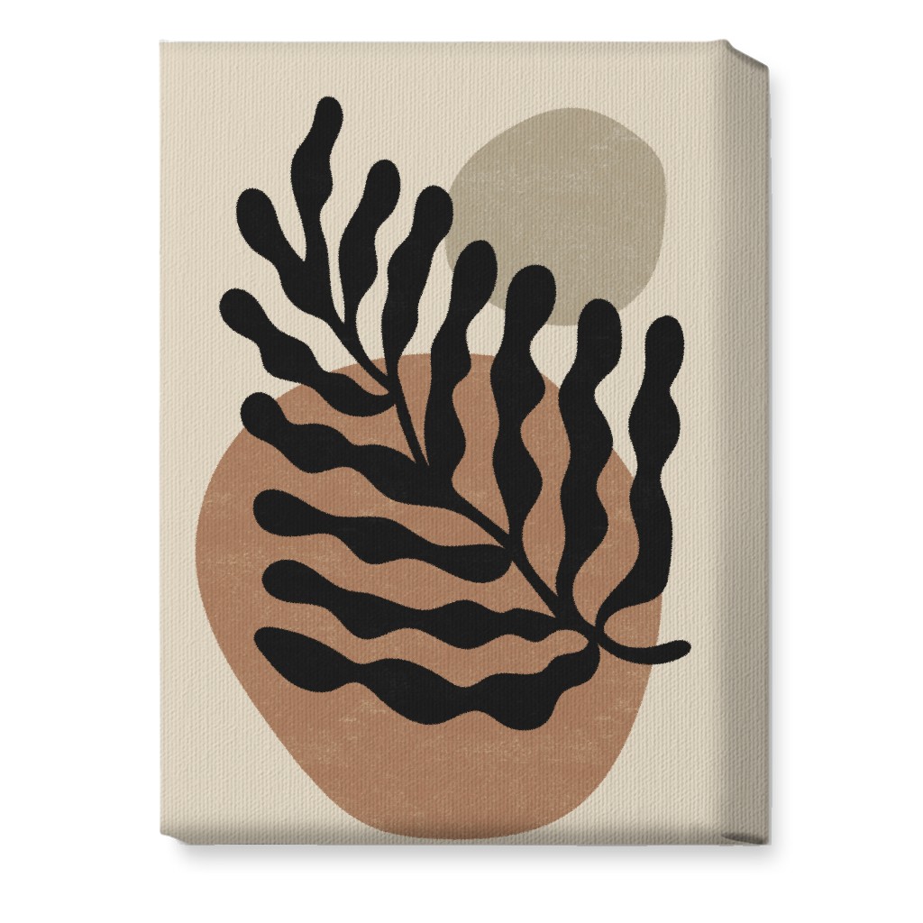 Abstract Leaf - Neutral Wall Art, No Frame, Single piece, Canvas, 10x14, Beige