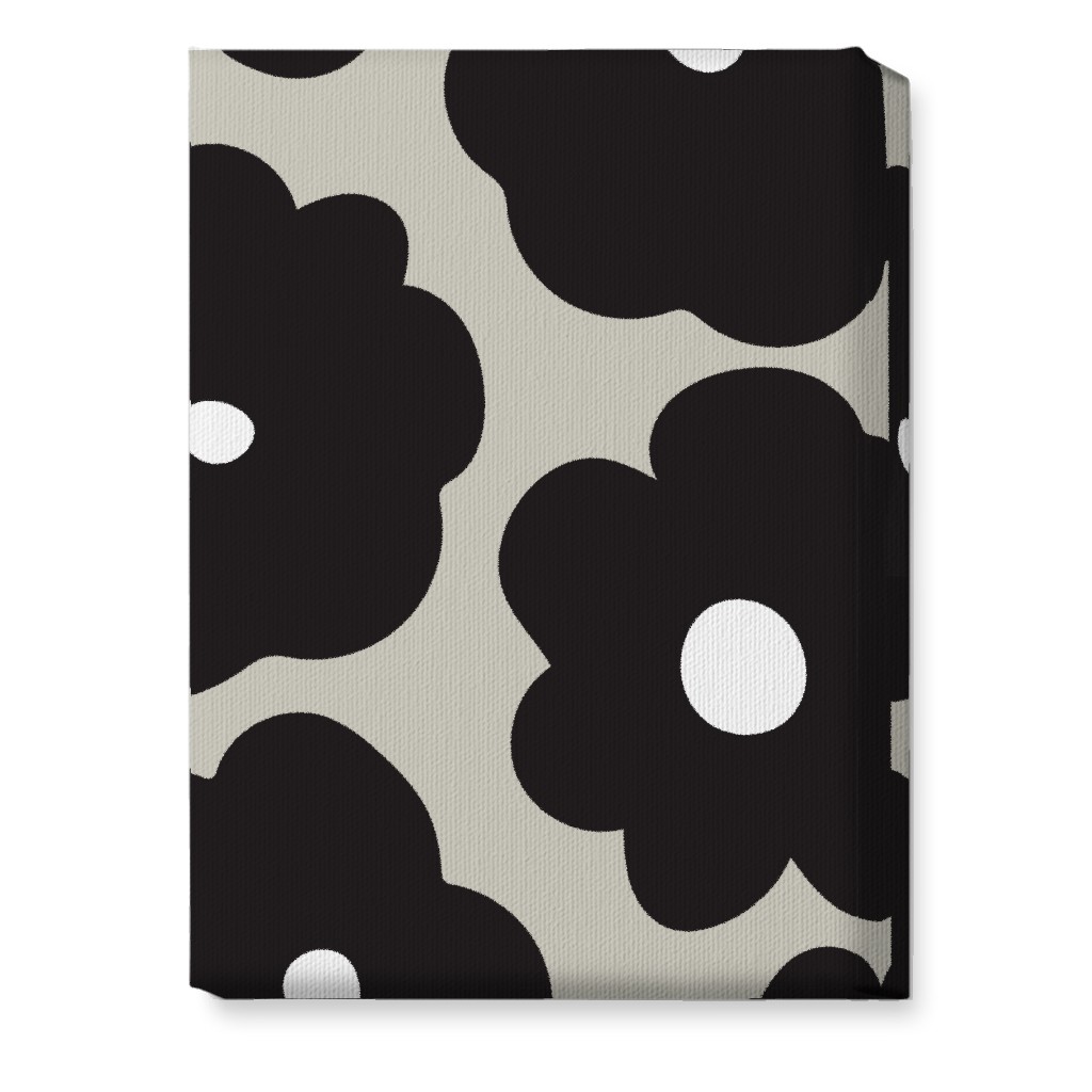 Mod Chubby Floral - Black and Tan Wall Art, No Frame, Single piece, Canvas, 10x14, Black