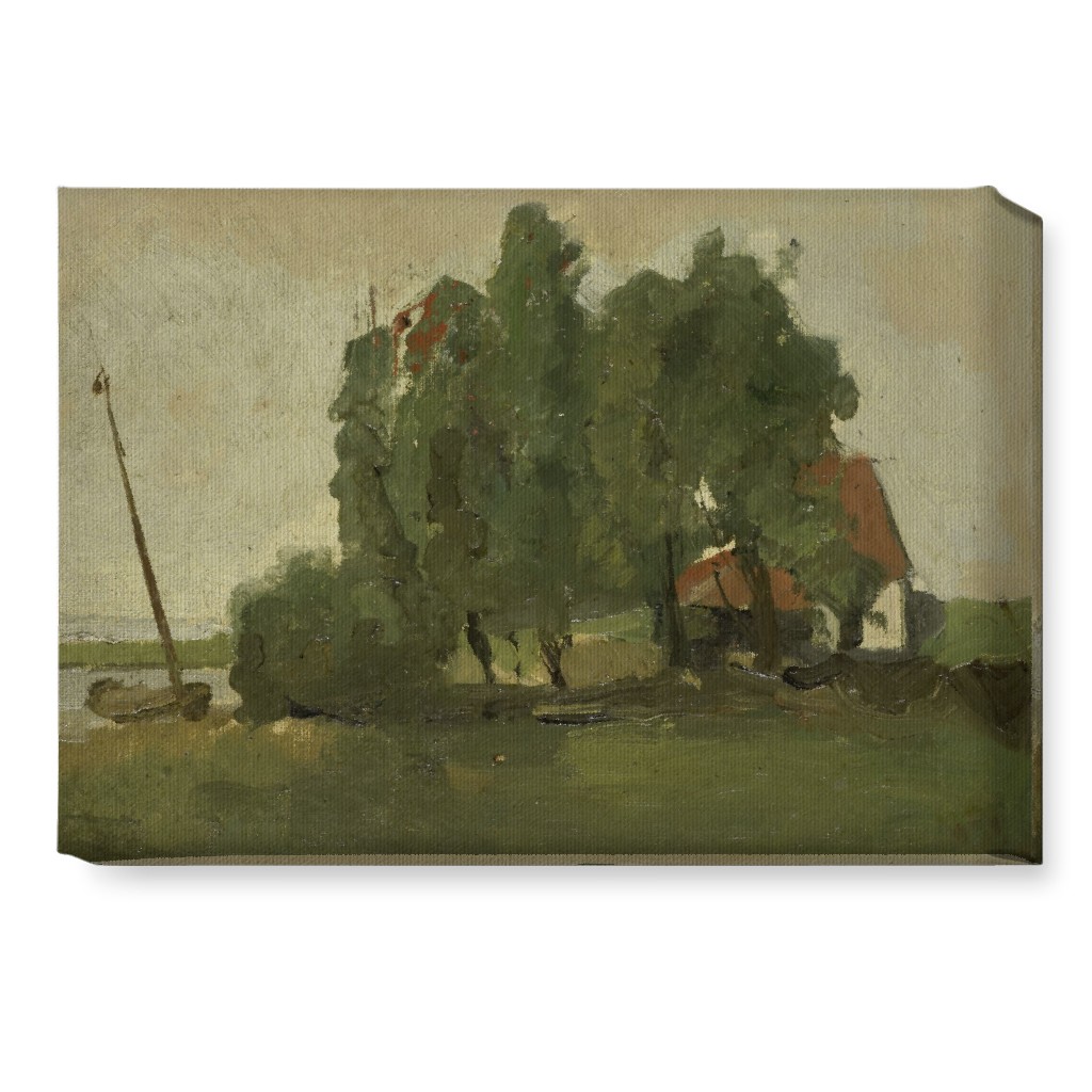 Lakeside Cottage Wall Art, No Frame, Single piece, Canvas, 10x14, Green, Classic Green