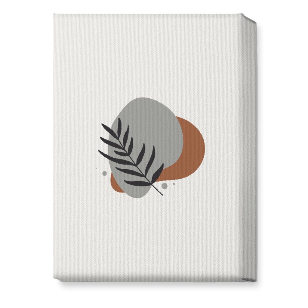 Shapes and Fern Leaf Vi Wall Art, No Frame, Single piece, Canvas, 10x14, Brown, Silver Lining