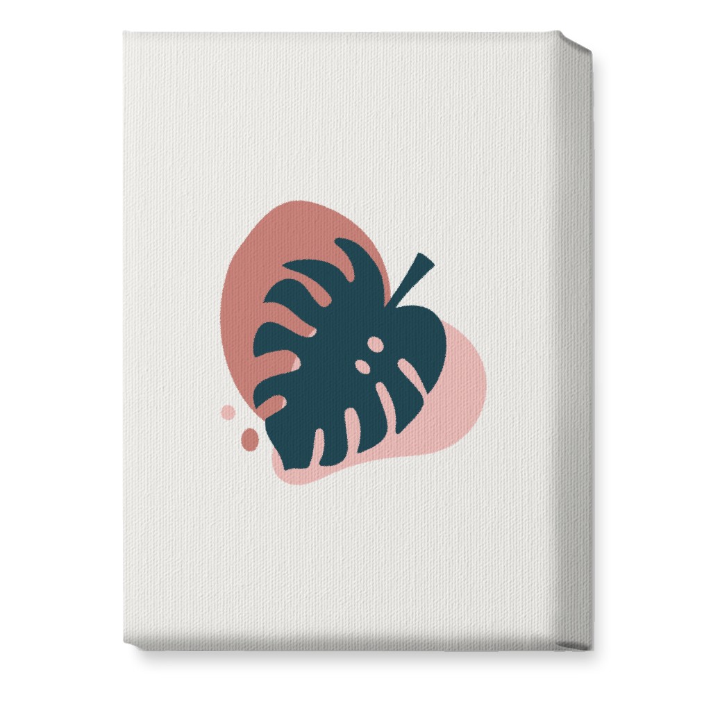 Shapes and Fern Leaf Iv Wall Art, No Frame, Single piece, Canvas, 10x14, Pink