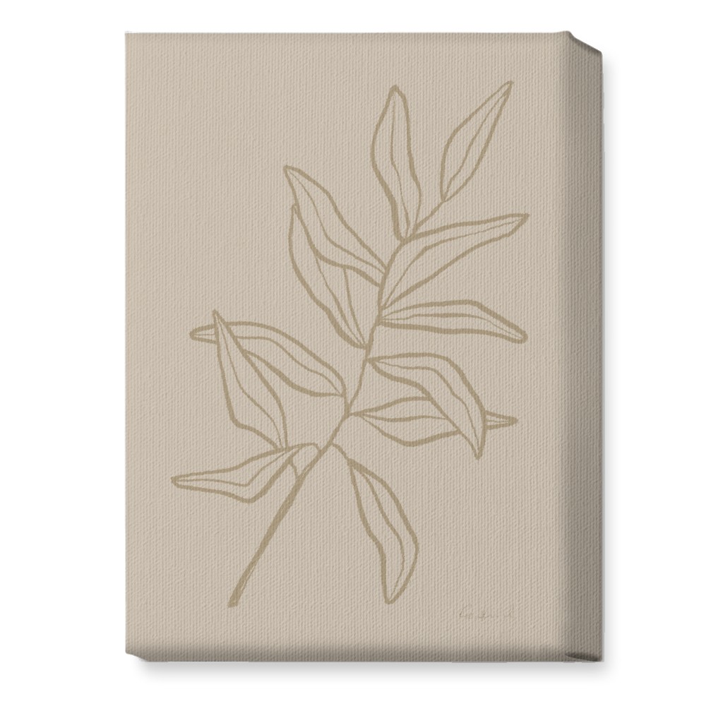 Botanical Eucalyptus Wall Art, No Frame, Single piece, Canvas, 10x14, Beige, Pebble