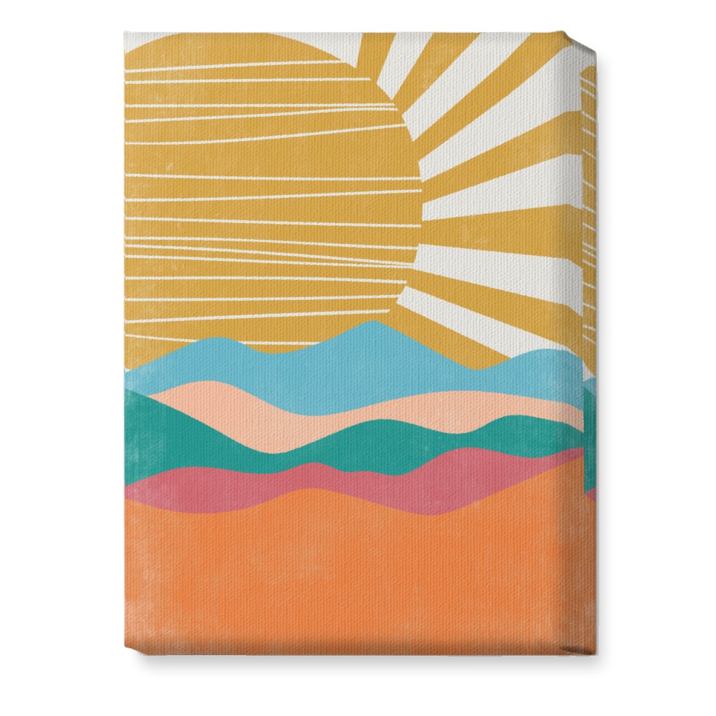 Flourish Abstract Sunrise - Multi Wall Art, No Frame, Single piece, Canvas, 10x14, Multicolor