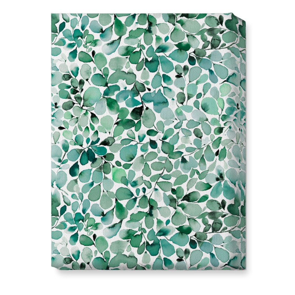 Little Leaves Eucalyptus Foliage - Green Wall Art, No Frame, Single piece, Canvas, 10x14, Green