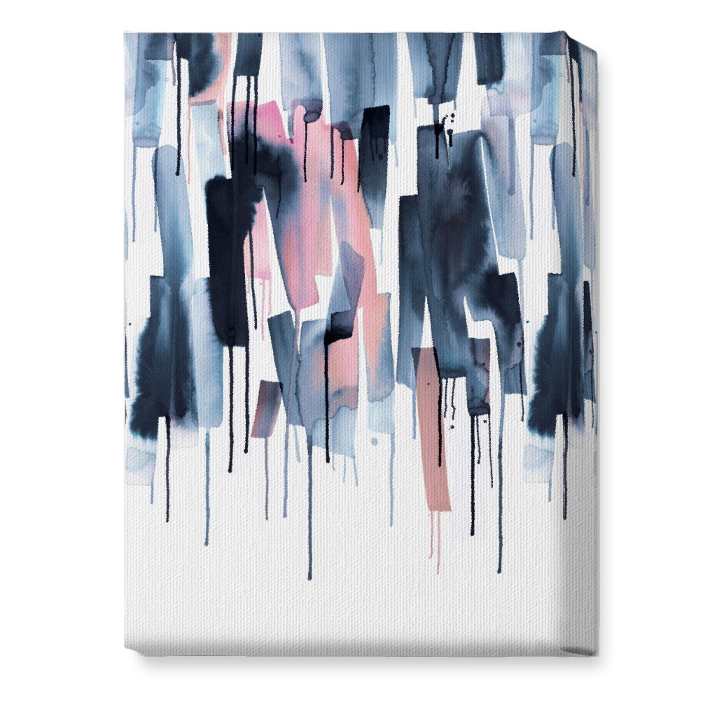 Watery Stripes Wall Art, No Frame, Single piece, Canvas, 10x14, Blue, Gunmetal