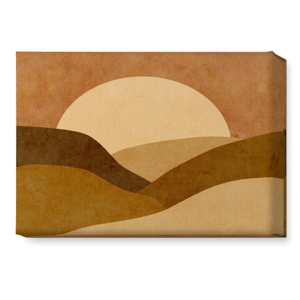 Mountains At Dusk Wall Art, No Frame, Single piece, Canvas, 10x14, Brown