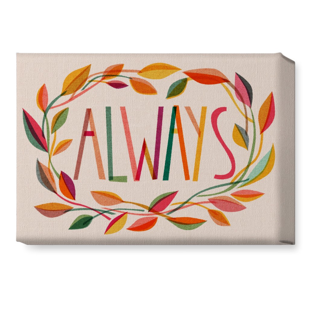 Always Leaves Wreath - Multi Wall Art, No Frame, Single piece, Canvas, 10x14, Multicolor