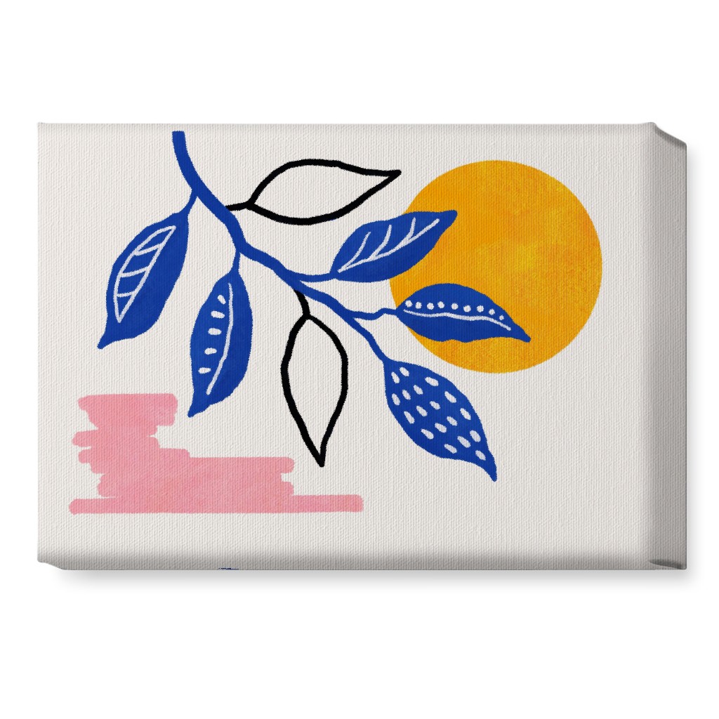 Sunset and Leaves Wall Art, No Frame, Single piece, Canvas, 10x14, Multicolor