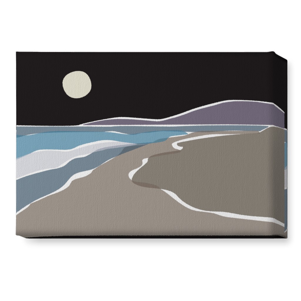 Beach Night Wall Art, No Frame, Single piece, Canvas, 10x14, Black