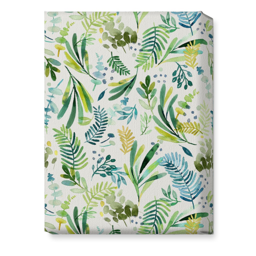 Tuscany Leaves - Green Wall Art, No Frame, Single piece, Canvas, 10x14, Green, Classic Green