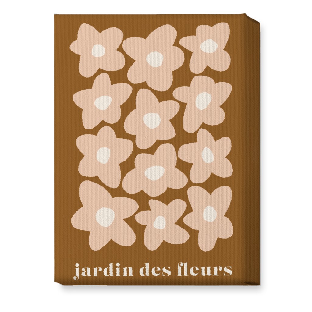 Botanical Graphic Retro Flower Garden Wall Art, No Frame, Single piece, Canvas, 10x14, Brown