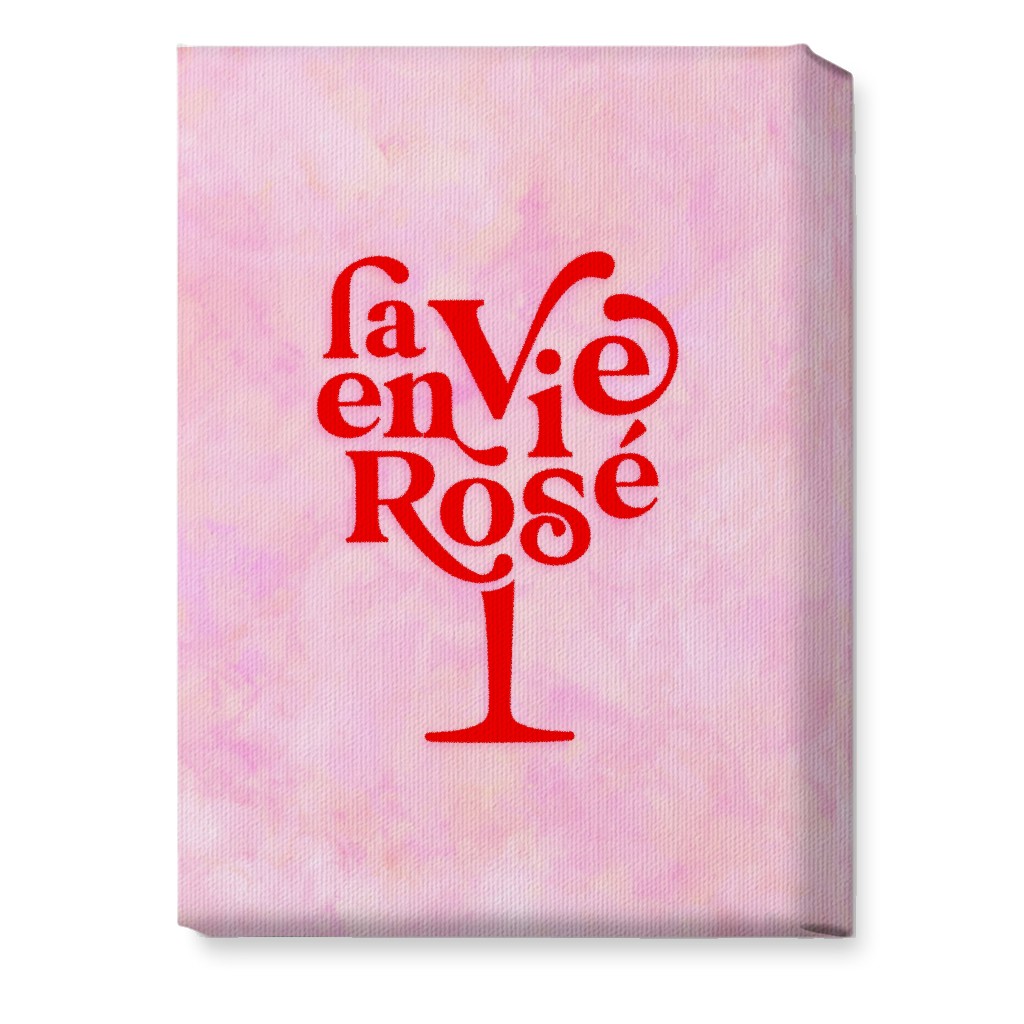 La Vie En Rose - Red and Pink Wall Art, No Frame, Single piece, Canvas, 10x14, Pink