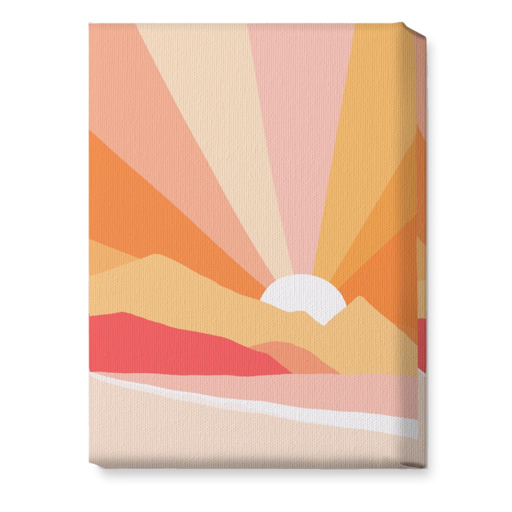 Retro Summer Coast - Warm Wall Art, No Frame, Single piece, Canvas, 10x14, Multicolor