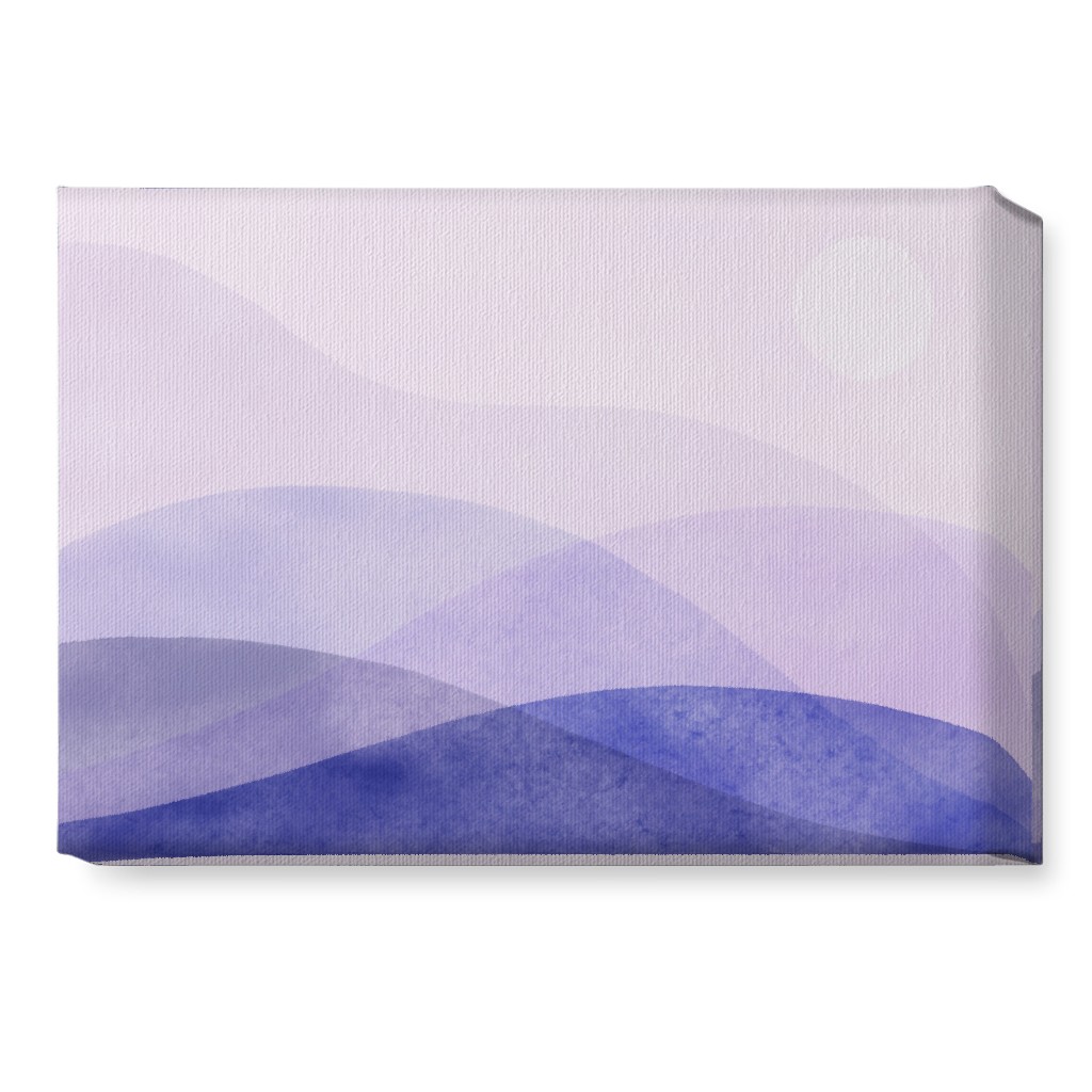 a View of the Mountains - Purple Wall Art, No Frame, Single piece, Canvas, 10x14, Purple