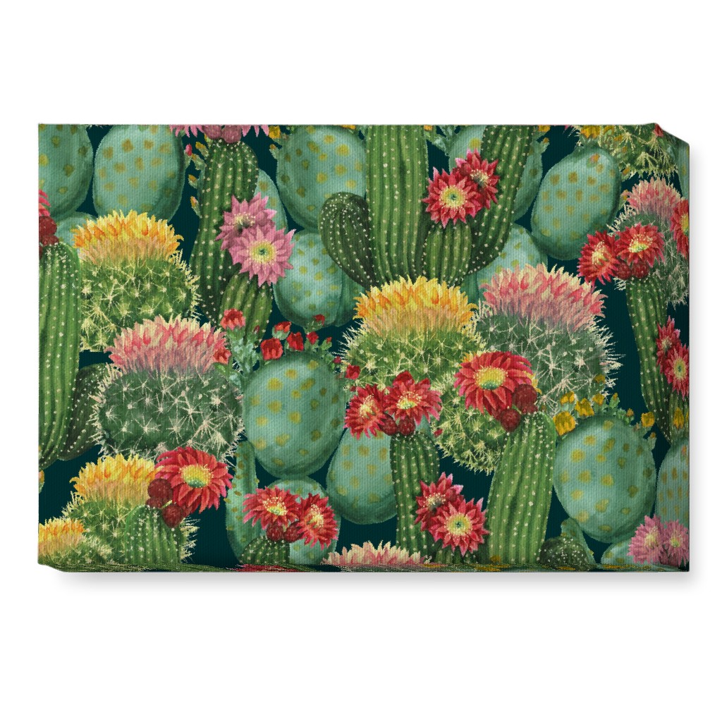 Tropical Cactus Flowers Wall Art, No Frame, Single piece, Canvas, 10x14, Multicolor