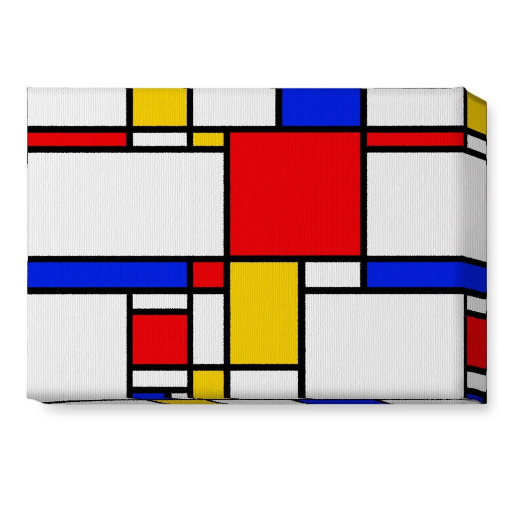 Mondrian Wall Art, No Frame, Single piece, Canvas, 10x14, Multicolor