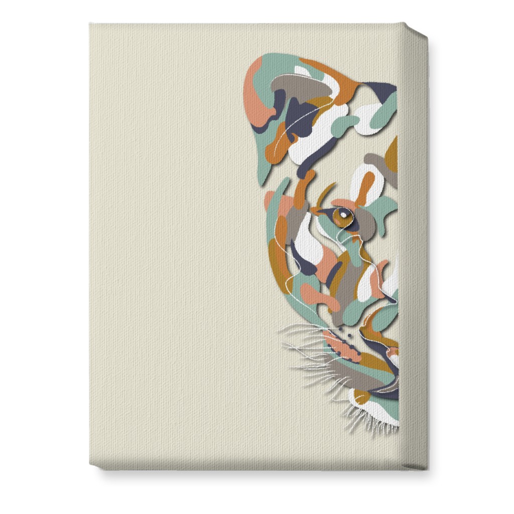 African Lioness Wall Art, No Frame, Single piece, Canvas, 10x14, Beige, Antique White