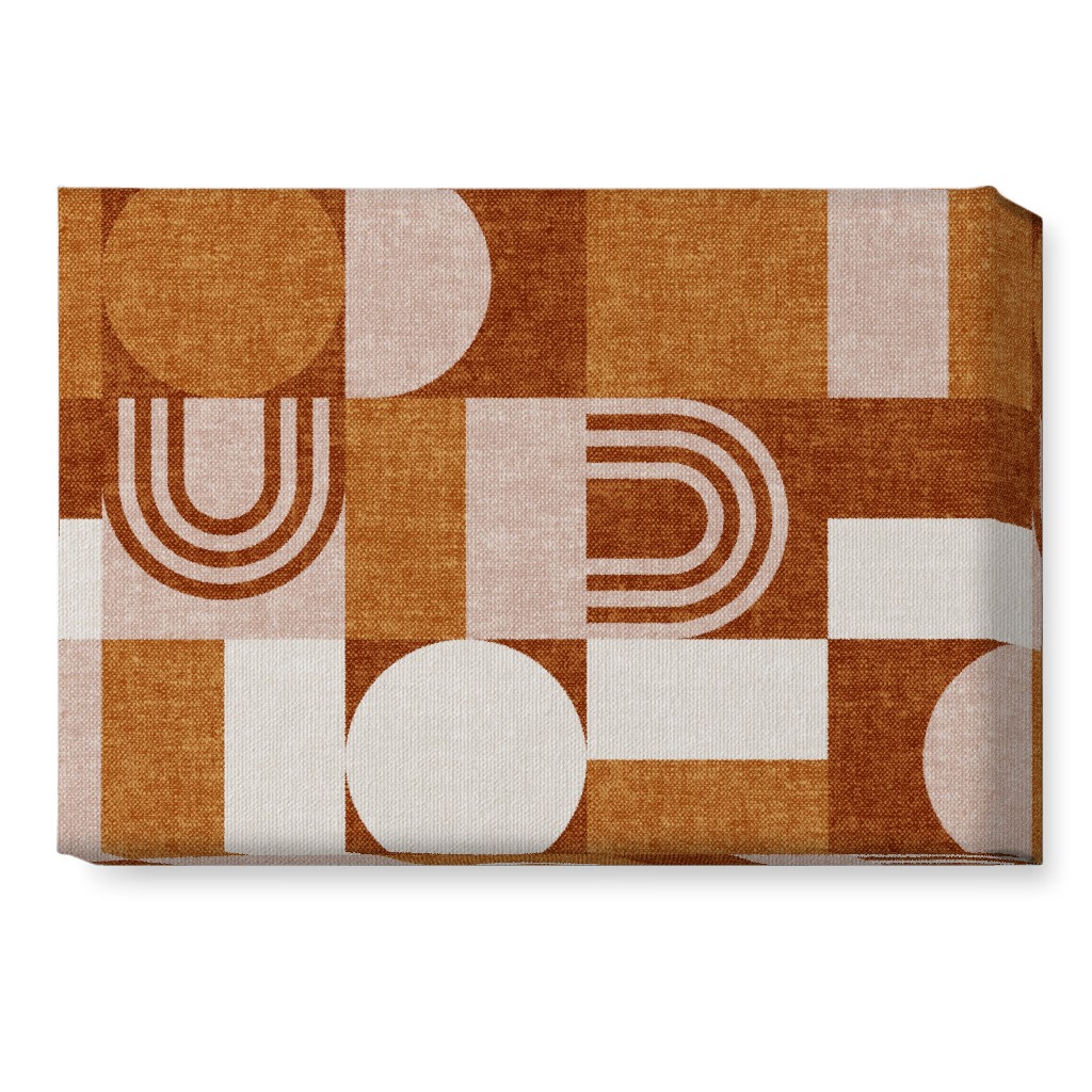 Aria Geometric Patchwork - Orange Wall Art, No Frame, Single piece, Canvas, 10x14, Orange, Orange
