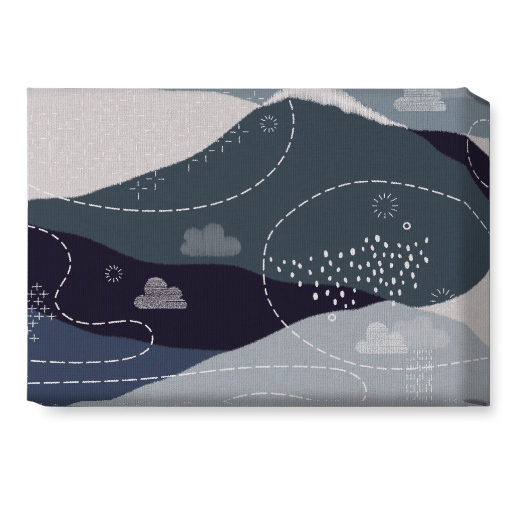 Ever Blue Mountains - Blue Wall Art, No Frame, Single piece, Canvas, 10x14, Blue