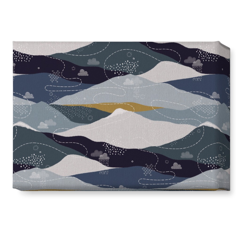 Ever Blue Mountains Wall Art, No Frame, Single piece, Canvas, 10x14, Blue, True Blue