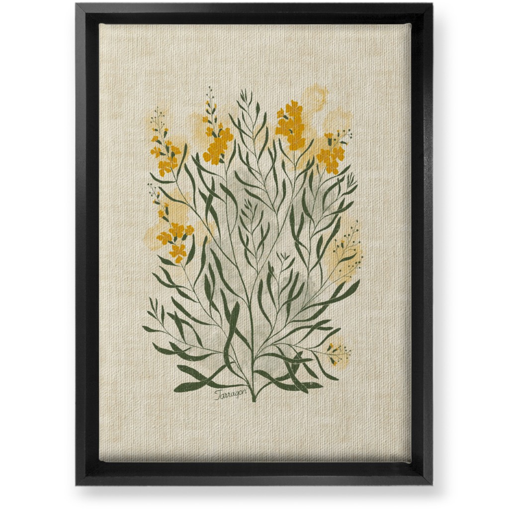 Tarragon - Botanical Illustration Wall Art, Black, Single piece, Canvas, 10x14, Beige