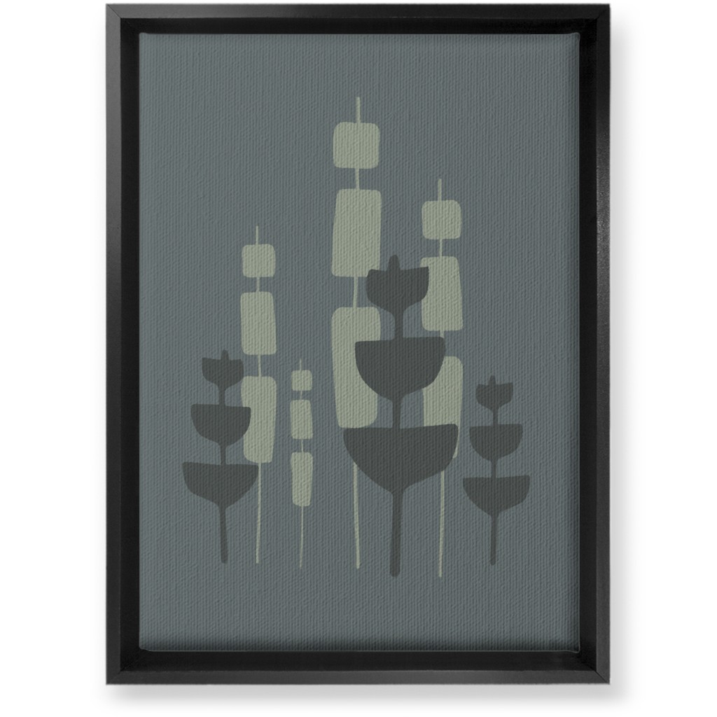 Cattail & Pods Wall Art, Black, Single piece, Canvas, 10x14, Gray