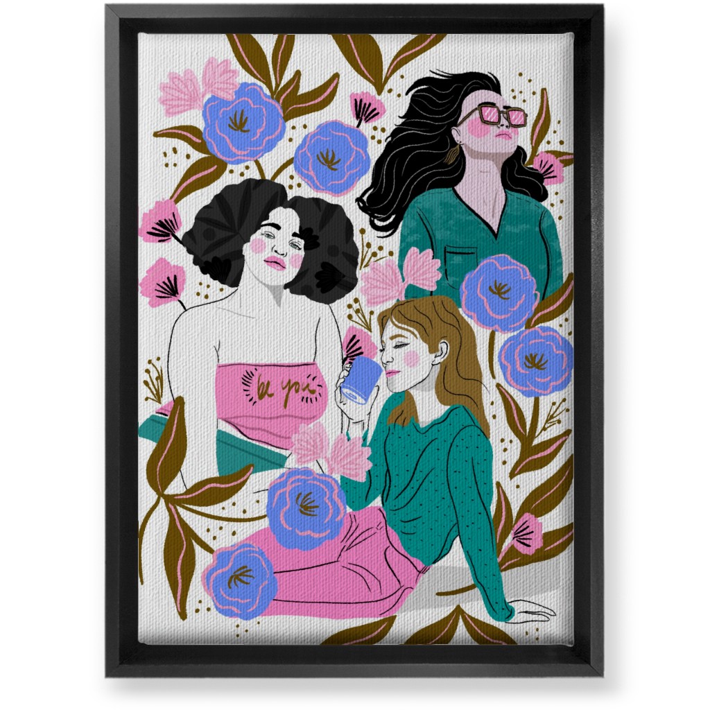 Be You - Portraits With Florals - Multi Wall Art, Black, Single piece, Canvas, 10x14, Multicolor