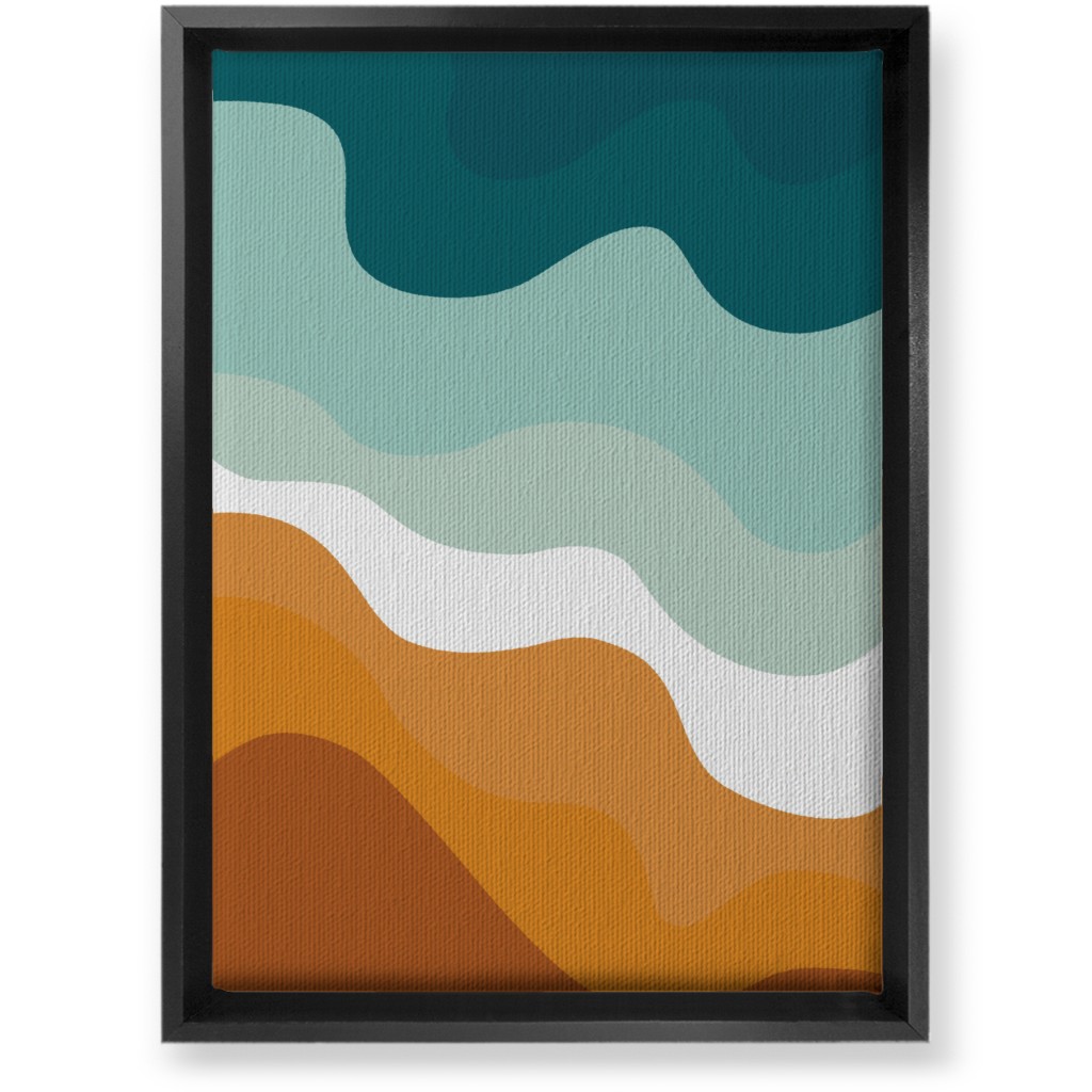Retro Abstract Waves Wall Art, Black, Single piece, Canvas, 10x14, Multicolor, Ink Spot