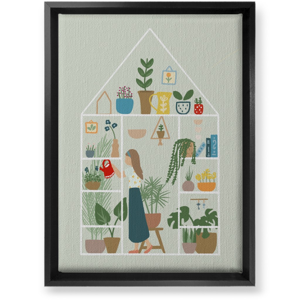 Gardening Indoors - Multi Wall Art, Black, Single piece, Canvas, 10x14, Multicolor