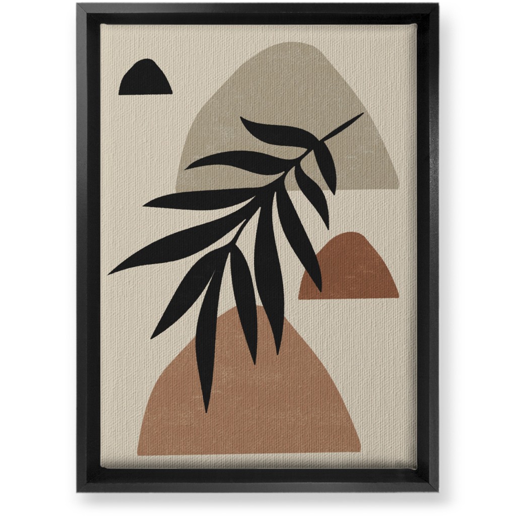 Abstract Palm - Neutral Wall Art, Black, Single piece, Canvas, 10x14, Beige