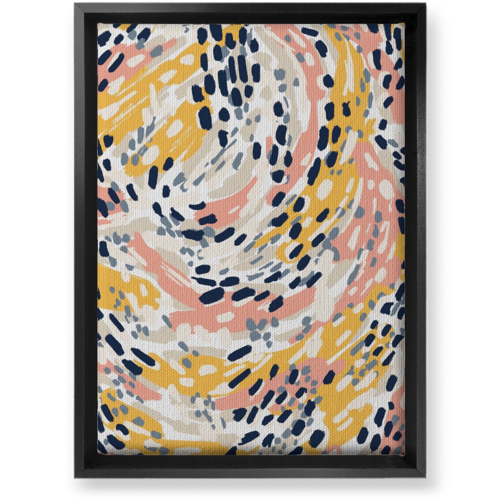 Abstract Painterly Swirls, Dots and Brushstrokes - Multi Wall Art, Black, Single piece, Canvas, 10x14, Multicolor