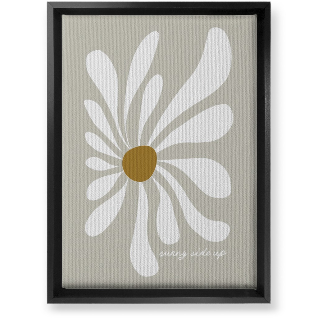 Mod Sunny Side Up Daisy Wall Art, Black, Single piece, Canvas, 10x14, Gray