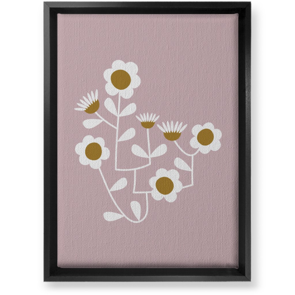 Mod Hanging Floral Wall Art, Black, Single piece, Canvas, 10x14, Pink