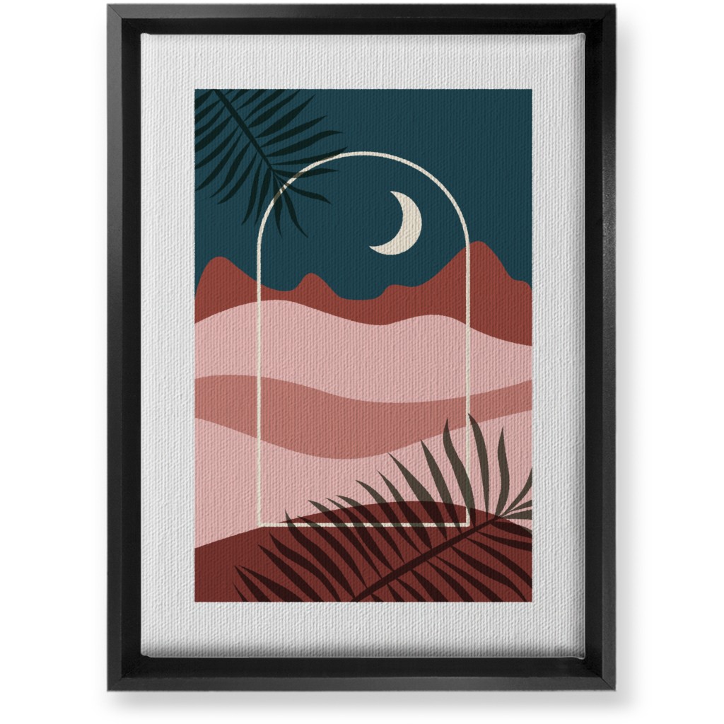 Abstract Landscapes in Windows Moon Wall Art, Black, Single piece, Canvas, 10x14, Multicolor