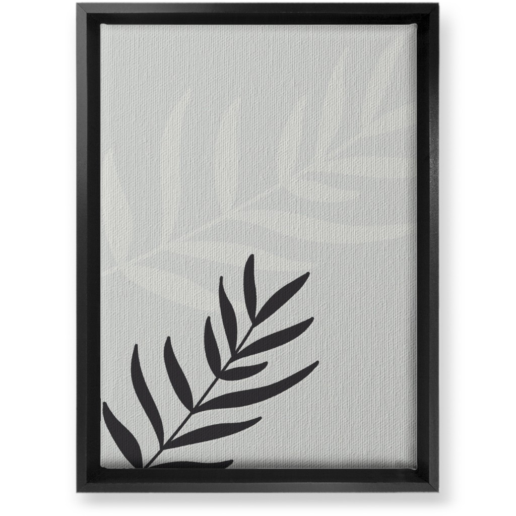 Fern Leaves in Neutral Earth Tones Wall Art, Black, Single piece, Canvas, 10x14, Gray, Silver Lining