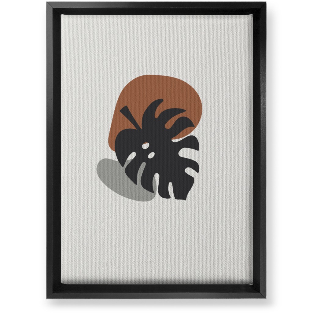 Shapes and Fern Leaf Ii Wall Art, Black, Single piece, Canvas, 10x14, Brown, Toast