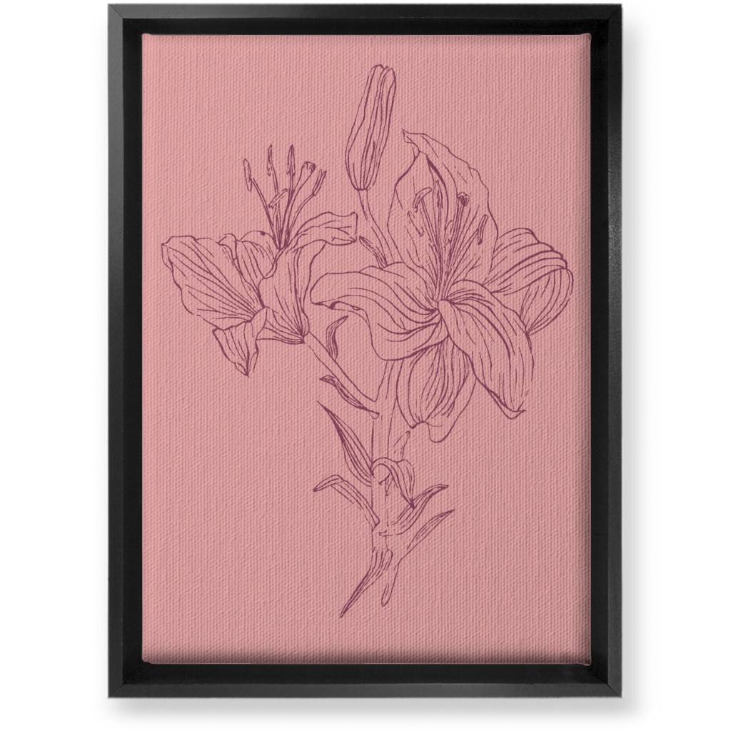 Lily - Pink Wall Art, Black, Single piece, Canvas, 10x14, Pink