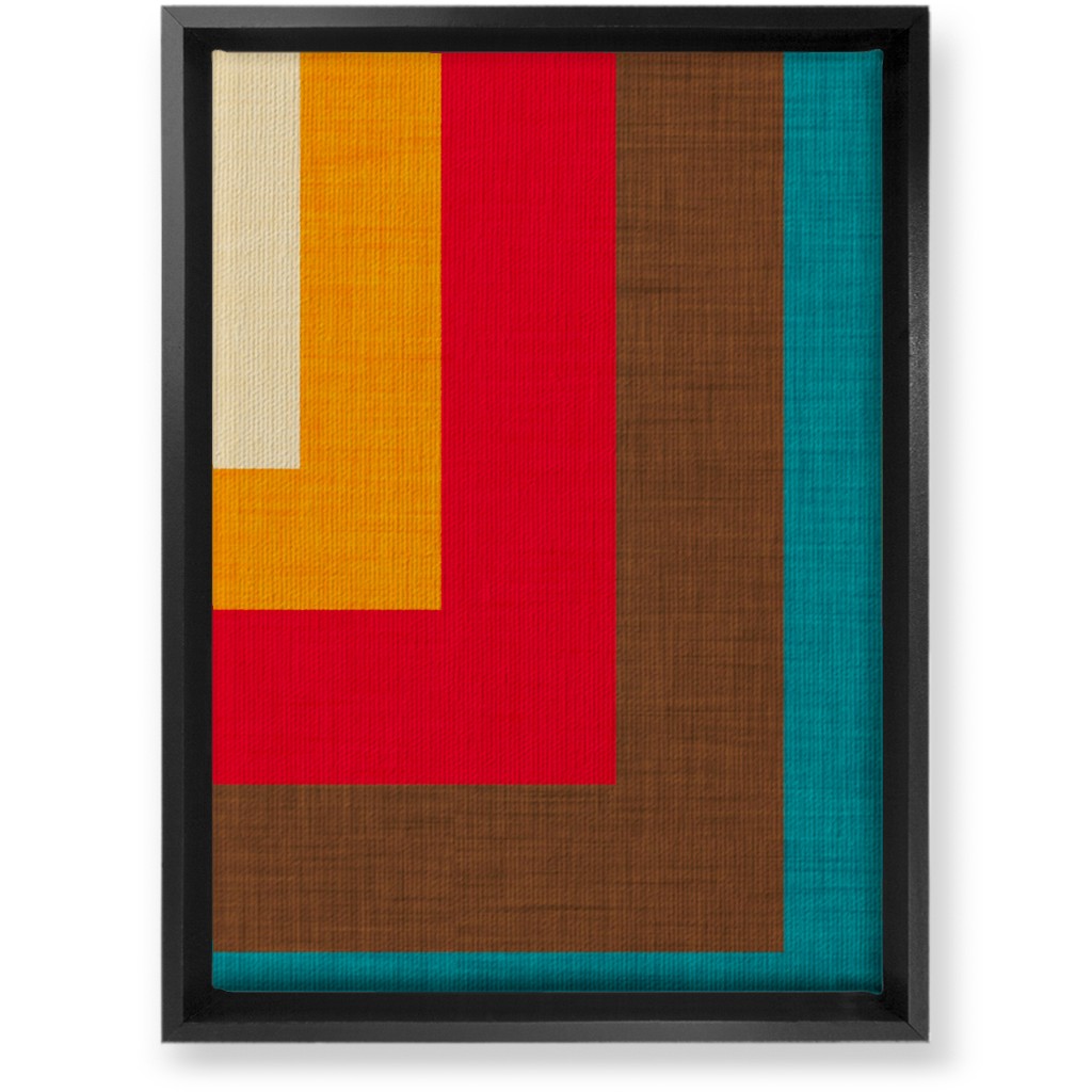 Abstract Mod Cube Wall Art, Black, Single piece, Canvas, 10x14, Multicolor, Red