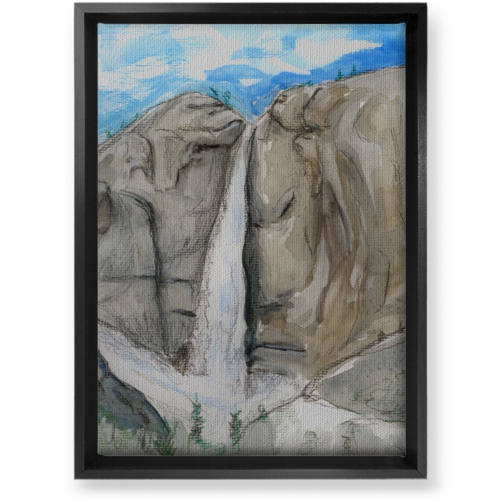 Many Faces of Bridalveil Falls in Yosemite National Park Wall Art, Black, Single piece, Canvas, 10x14, Gray