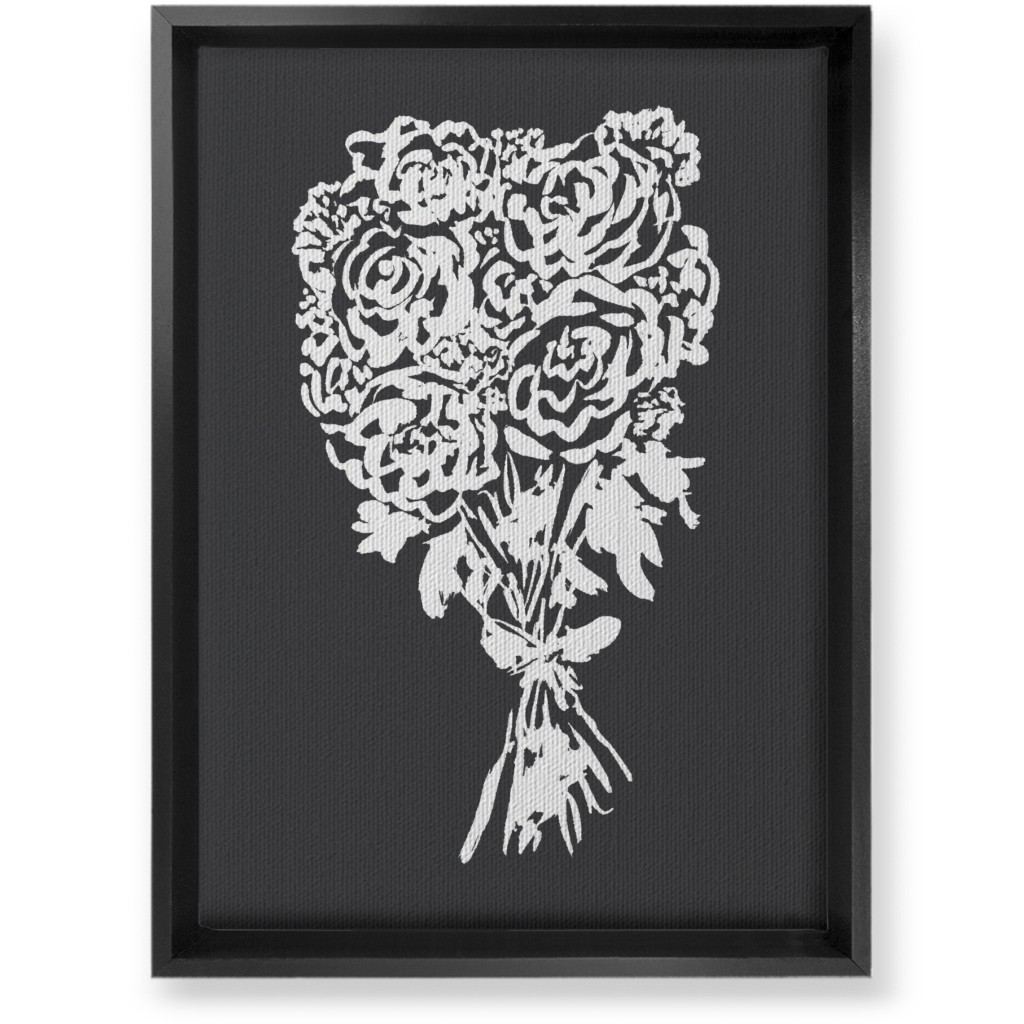 Summer Bouquet Wall Art, Black, Single piece, Canvas, 10x14, Gray