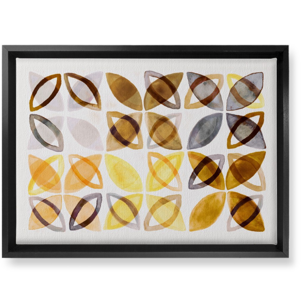 Washed Watercolor Shapes Wall Art, Black, Single piece, Canvas, 10x14, Yellow, Dandelion