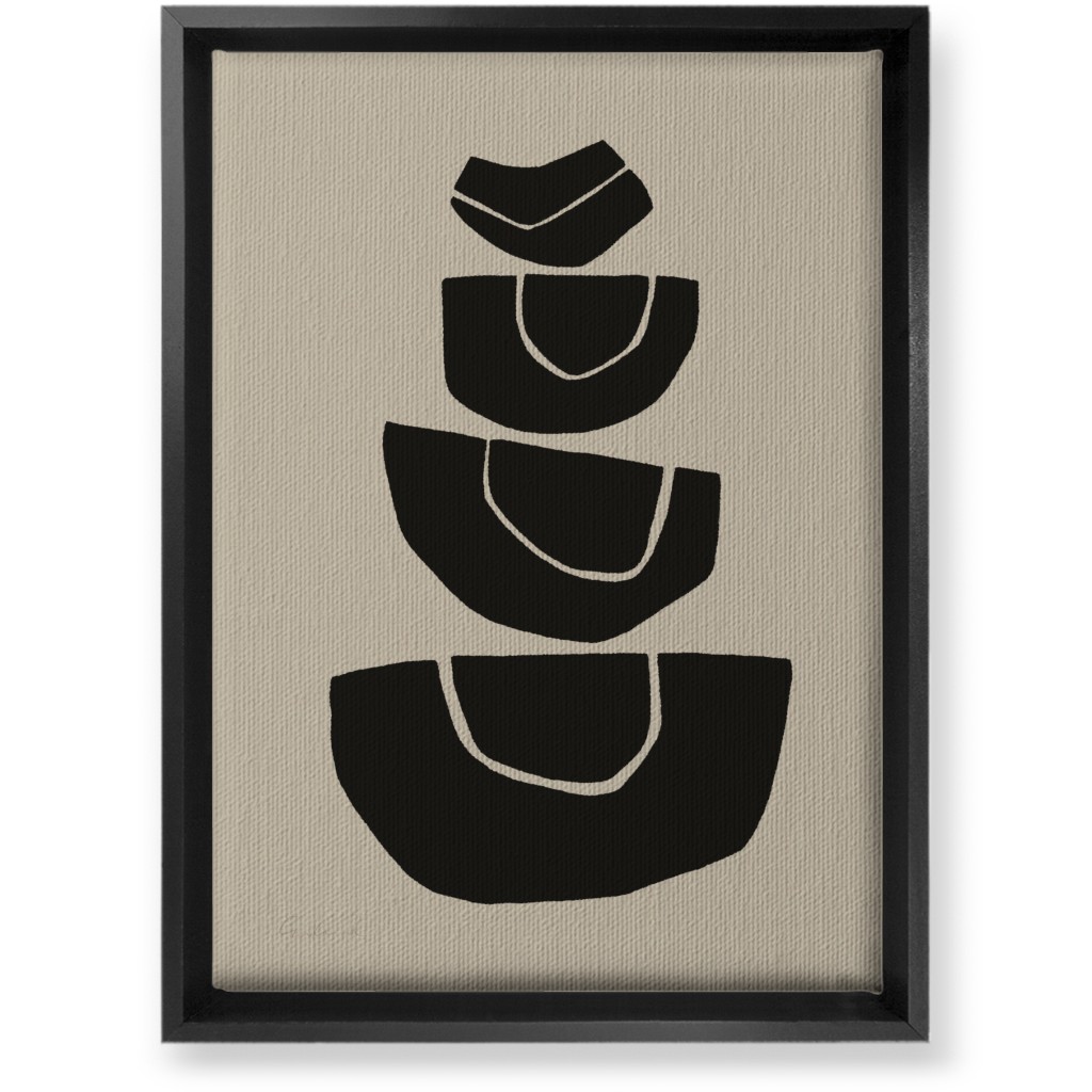 Geometric Stack Abstract Wall Art, Black, Single piece, Canvas, 10x14, Black