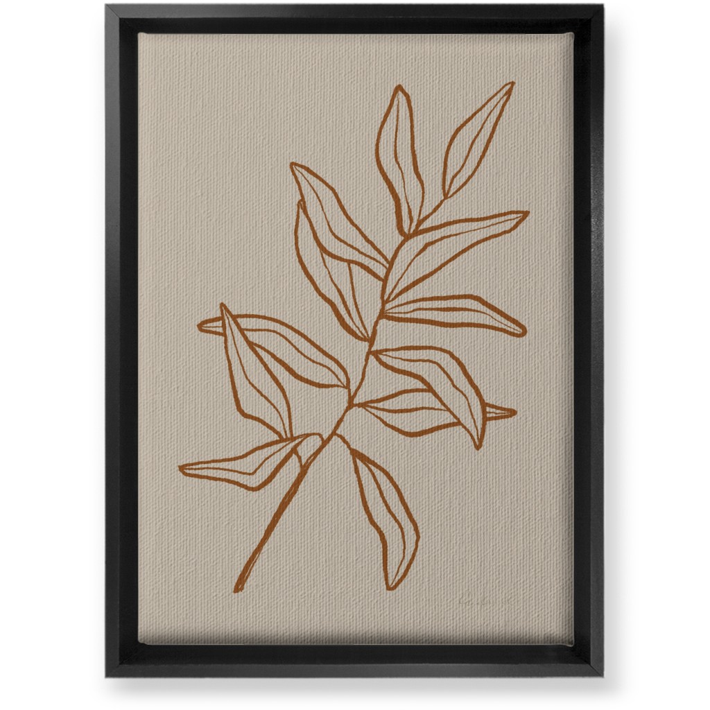 Botanical Eucalyptus Wall Art, Black, Single piece, Canvas, 10x14, Beige