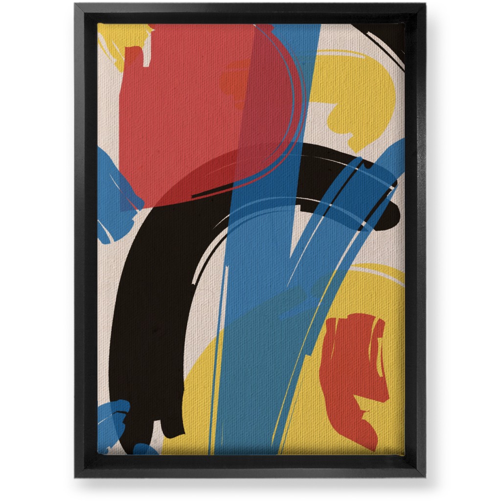 Primary Painterly Abstract - Multi Wall Art, Black, Single piece, Canvas, 10x14, Multicolor