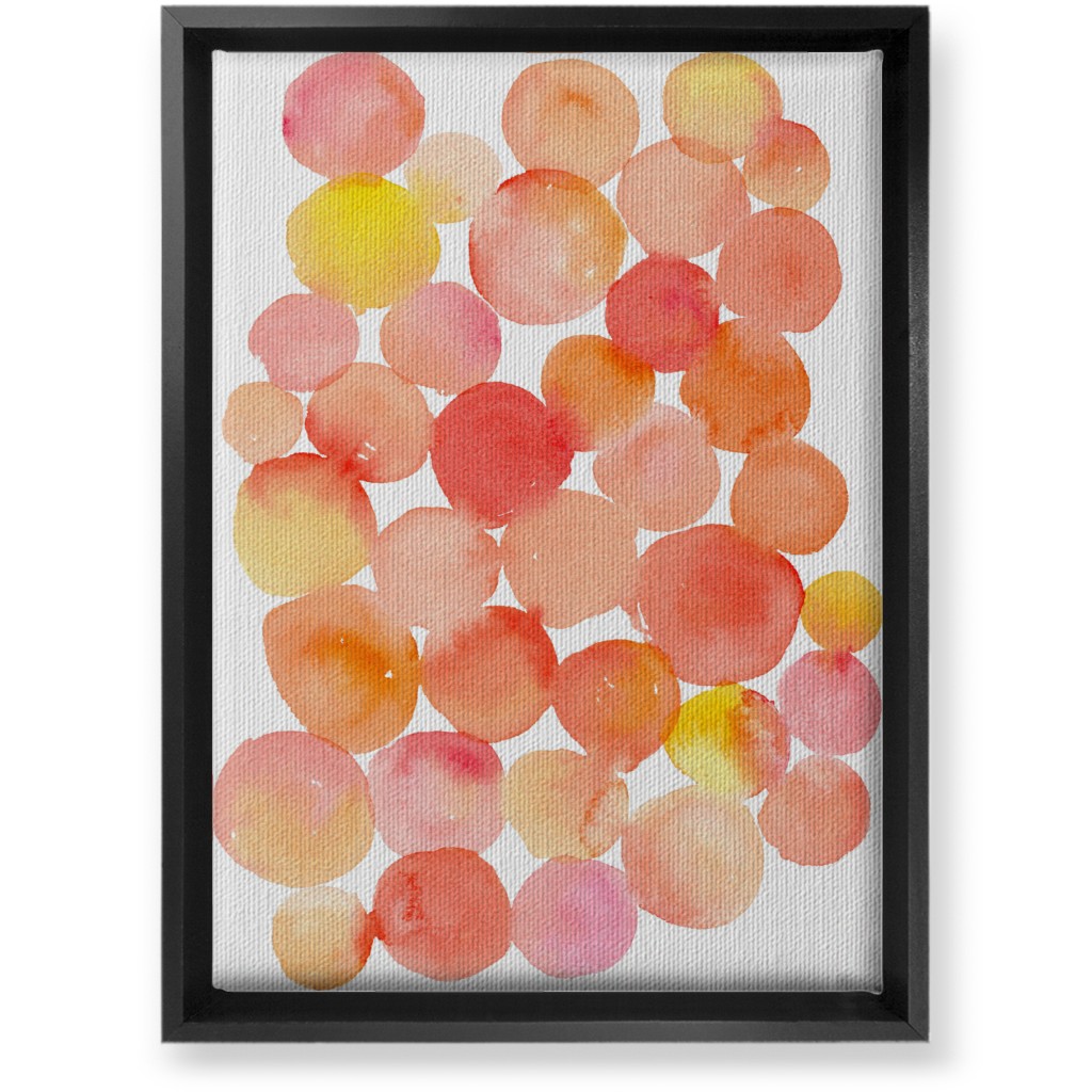 Watercolor Circles Wall Art, Black, Single piece, Canvas, 10x14, Orange