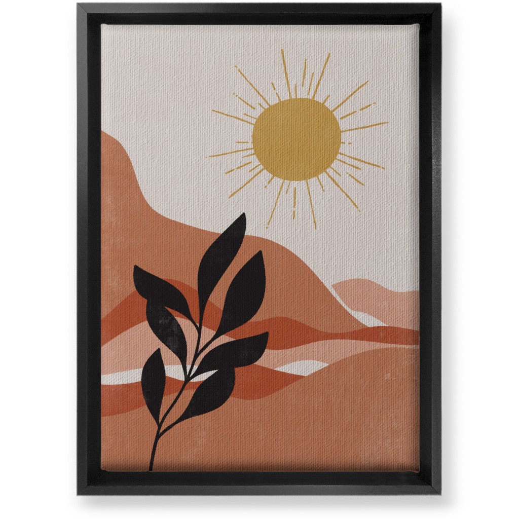 Earthen Landscape - Terracotta Wall Art, Black, Single piece, Canvas, 10x14, Pink, Bright Pink