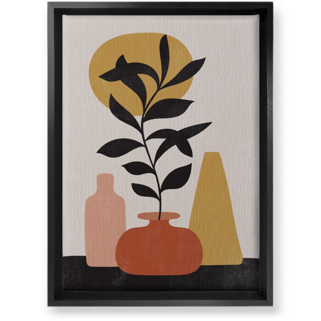 Earthen Mantel - Terracotta Wall Art, Black, Single piece, Canvas, 10x14, Orange, Orange